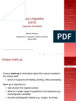 Corpus Linguistics (L615) : Linguistic Annotation