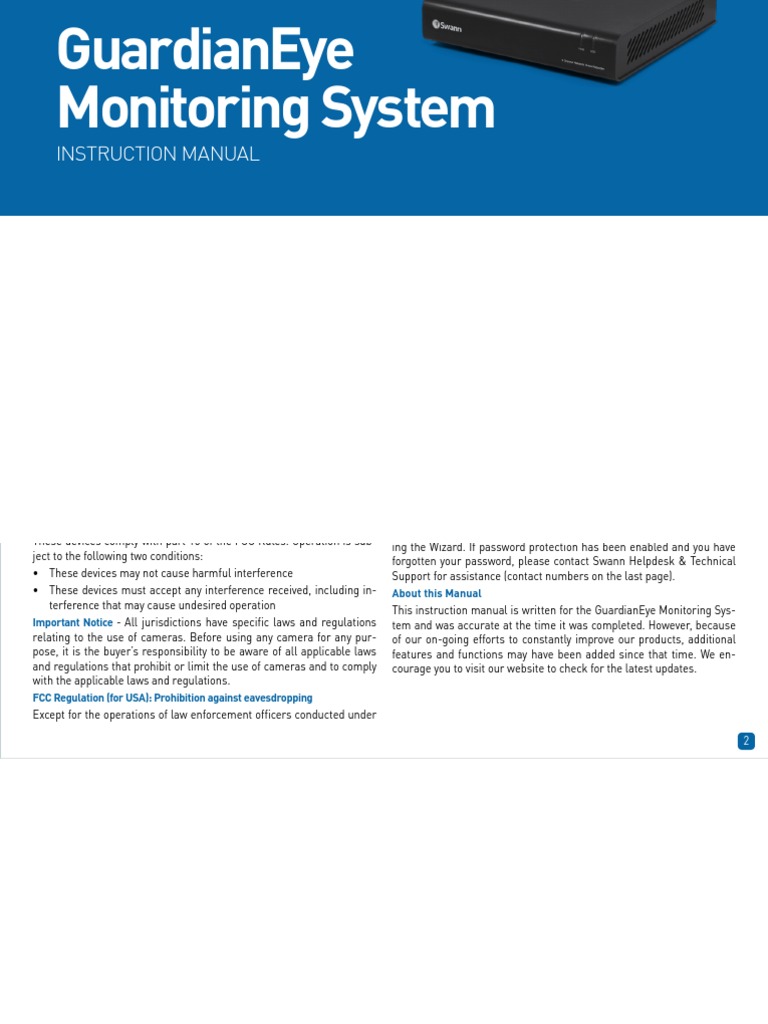 Guardianeye Monitoring System: Instruction Manual | PDF | Ip Address ...