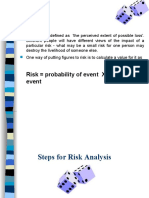 Risk Probability of Event X Cost of Event