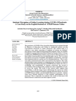 Students' Perception of Online Learning During COVID-19 Pandemic: A Case Study On The English Students of STKIP Pamane Talino