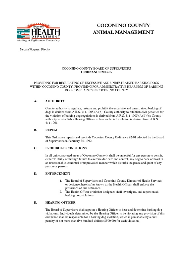 Barking Dog Ordinance PDF Civil Penalty Witness