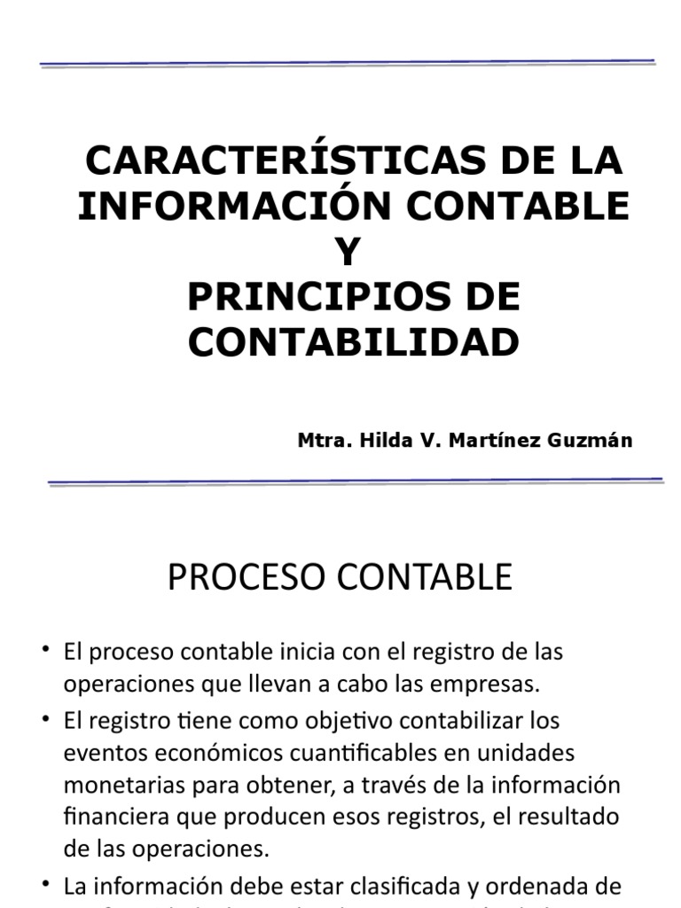 Caracteristicas de La Informacion Contable | PDF | Estado financiero ...