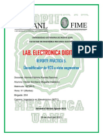 Lab. Electronica Digital 1: Reporte Práctica 5. Decodificador de BCD A Siete Segmentos
