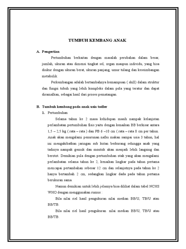 LP Tumbuh Kembang Anak | PDF