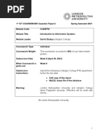 CC4057NI - Introduction To Information Systems S21 (1st Sit) - CW2 QP