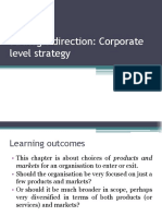 Strategic Direction: Corporate Level Strategy