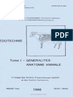 Generalites Anatomie Animale - Tome 1 - Usaid