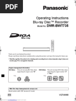 Operating Instructions Blu-Ray Disc™ Recorder: DMR-BWT735