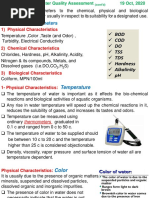 Water Quality: Water Quality Parameters: 1) Physical Characteristics