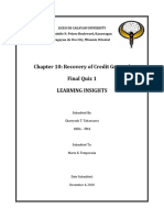 Chapter 10: Recovery of Credit Granted Final Quiz 1 Learning Insights