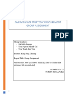 Overviews of Strategic Procurement Group Assignment