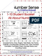 All About Numbers 1-10 Student Booklet: Number Sense