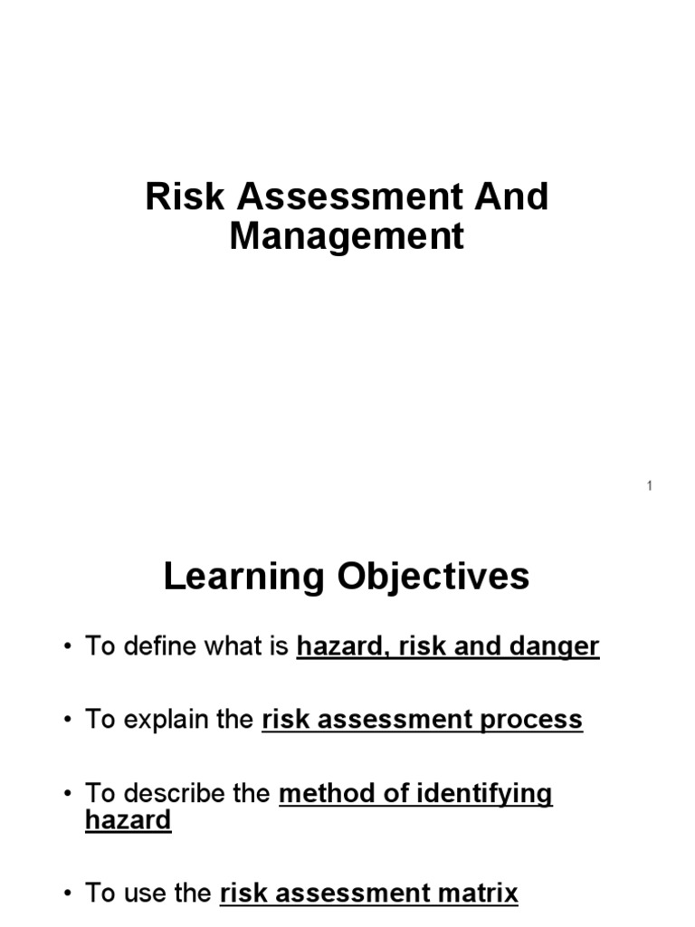 CHAP 2 Risk Assessment & Management | PDF | Risk Assessment | Risk