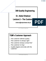 ME-308 Quality Engineering Dr. Abdul Shakoor Lecture 2 - The Customer