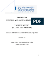 Plasma Arc Welding Project Report