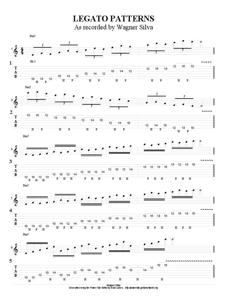 Legato Patterns and Arpeggios for Guitar | PDF