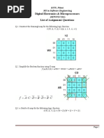 Digital Electronics & Microprocessors List of Assignment Questions