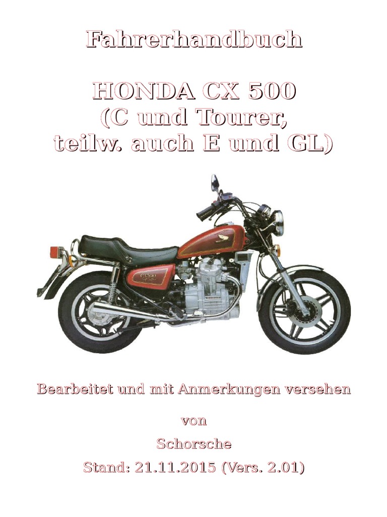 Fahrerhandbuch Honda CX 500