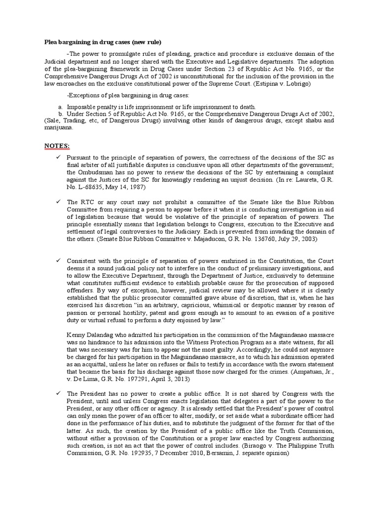 Unconstitutionality of Drug Plea Bargaining | PDF | Plea Bargain ...