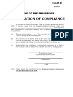 Certification of Compliance: Land Bank of The Philippines