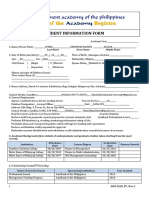 DAP-OAR-F7 Student Information Form Rev. 1