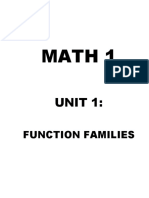 Math 1 Unit 1: Analyzing Function Families