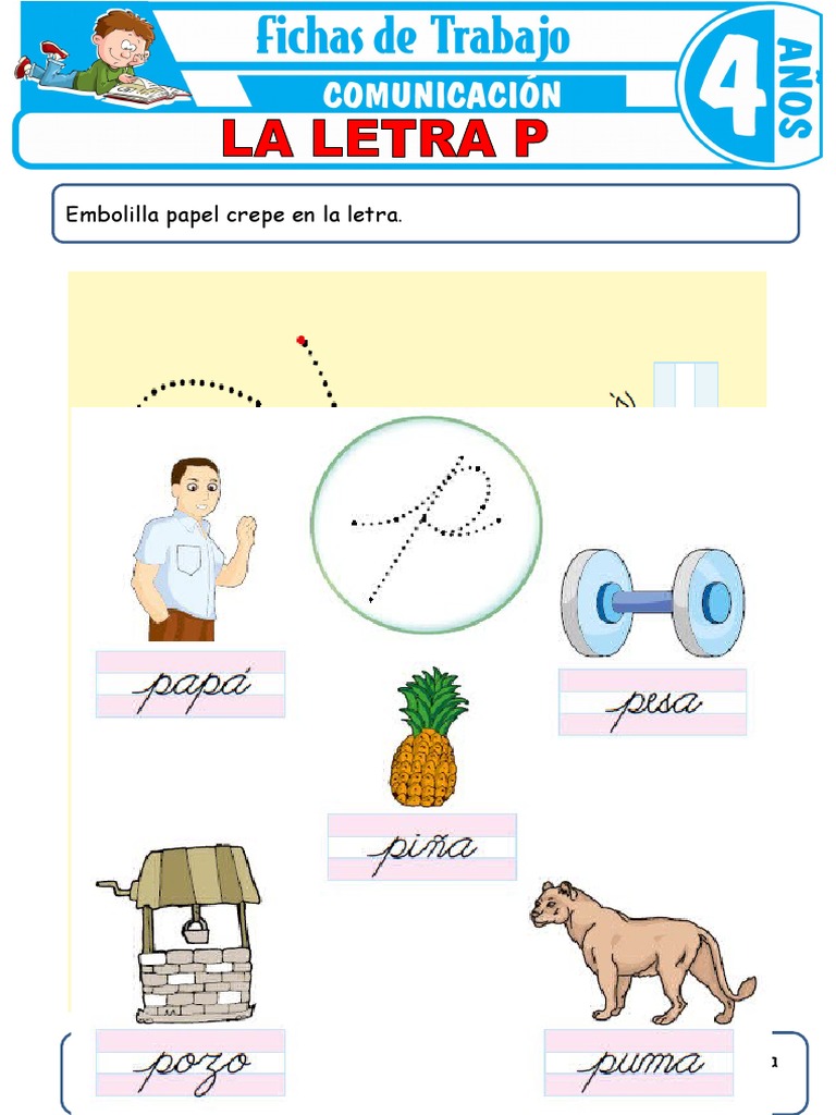 La Letra P para Ninos de 4 Anos | PDF