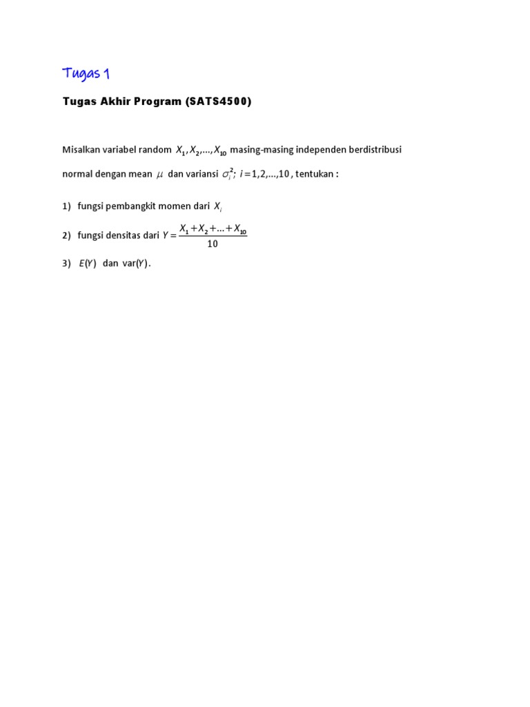 Analisis Variabel Random Normal dan Y | PDF | Metode & Bahan Ajar ...