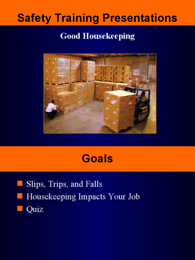 Safety Training Presentations Good Housekeeping PDF Personal