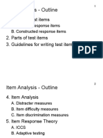 Item Analysis - Outline: 1. Types of Test Items