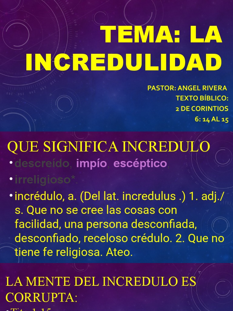 Incredulidad: Significado y Consecuencias | PDF | Creencia religiosa y ...