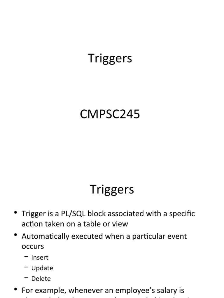 Understanding PL/SQL Triggers in Databases | PDF | Computer Science ...
