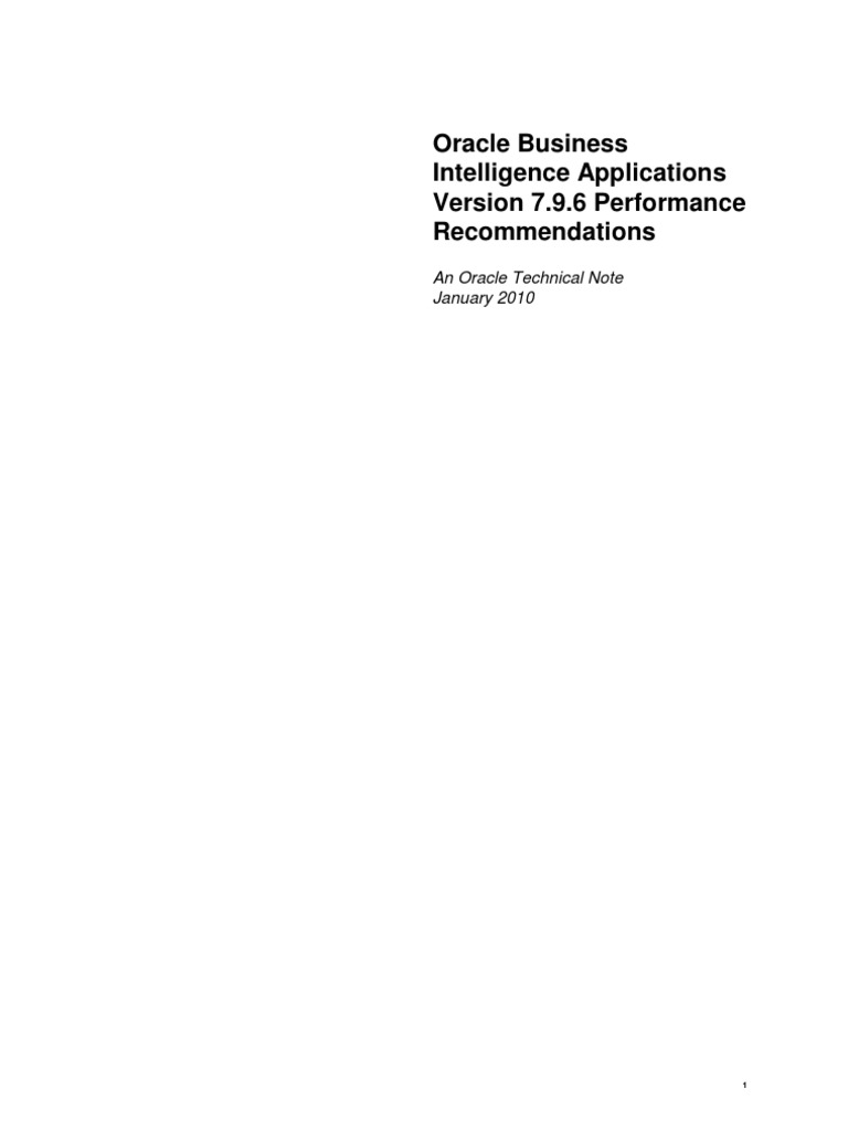 BI Apps796 Perf Tech Note V5 | PDF | Database Index | Relational Database