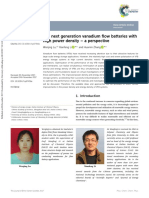 The next generation vanadium flow batteries with high power density –a perspective