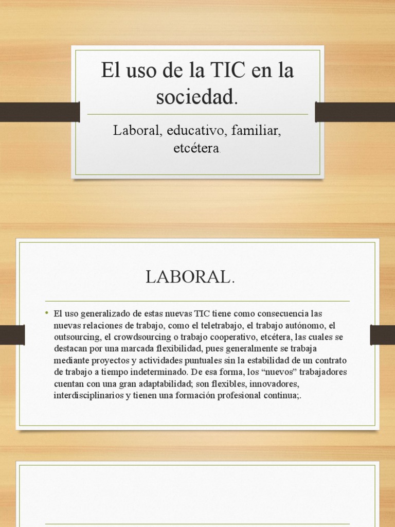 El Uso de La TIC en La Sociedad | Descargar gratis PDF | Tecnología de ...