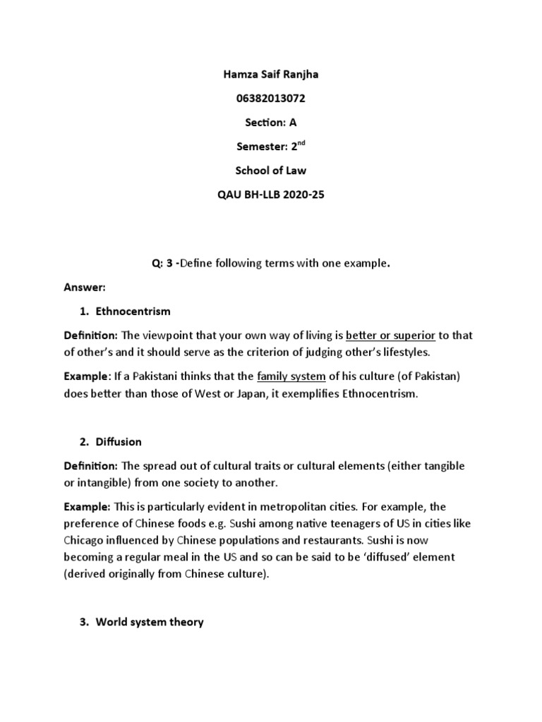 Hamza Saif Ranjha - 06382013072 - Socio Mid | PDF | Morality | Human Nature