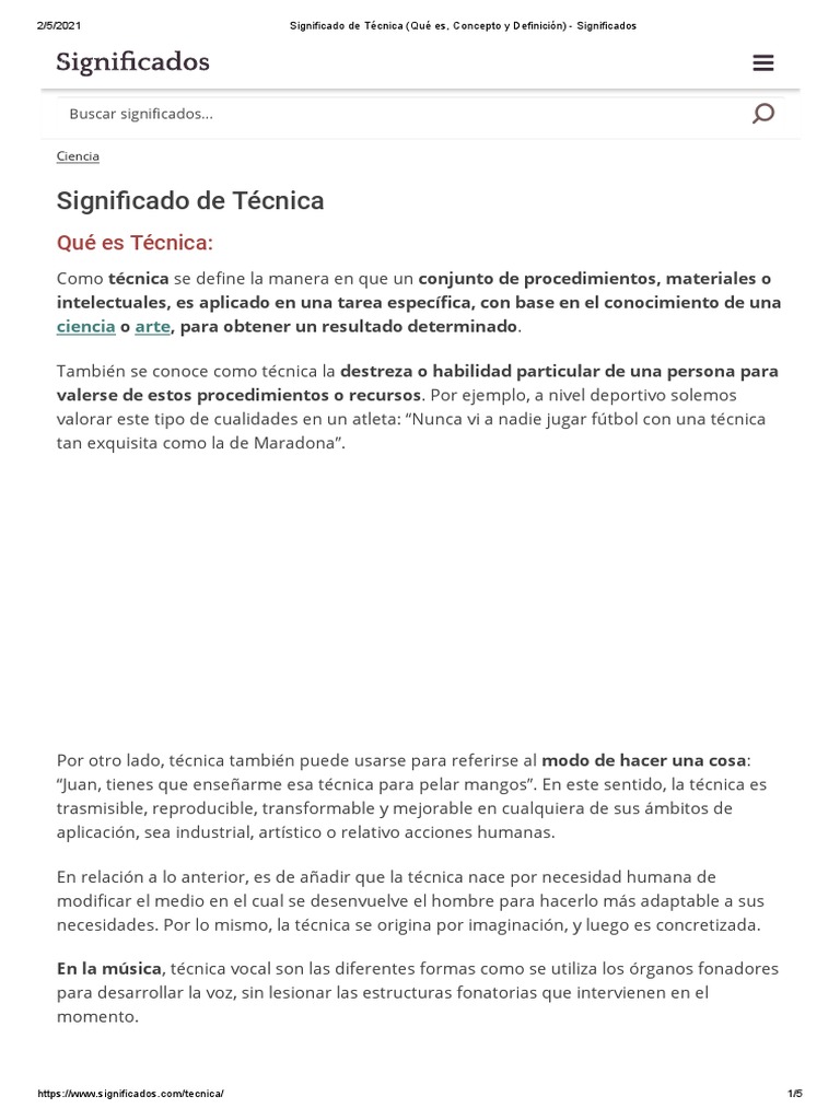 Significado de Técnica (Qué Es, Concepto y Definición) - Significados ...