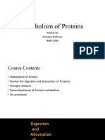 Metabolism of Proteins: Roshan Ali Assistant Professor Ibms, Kmu