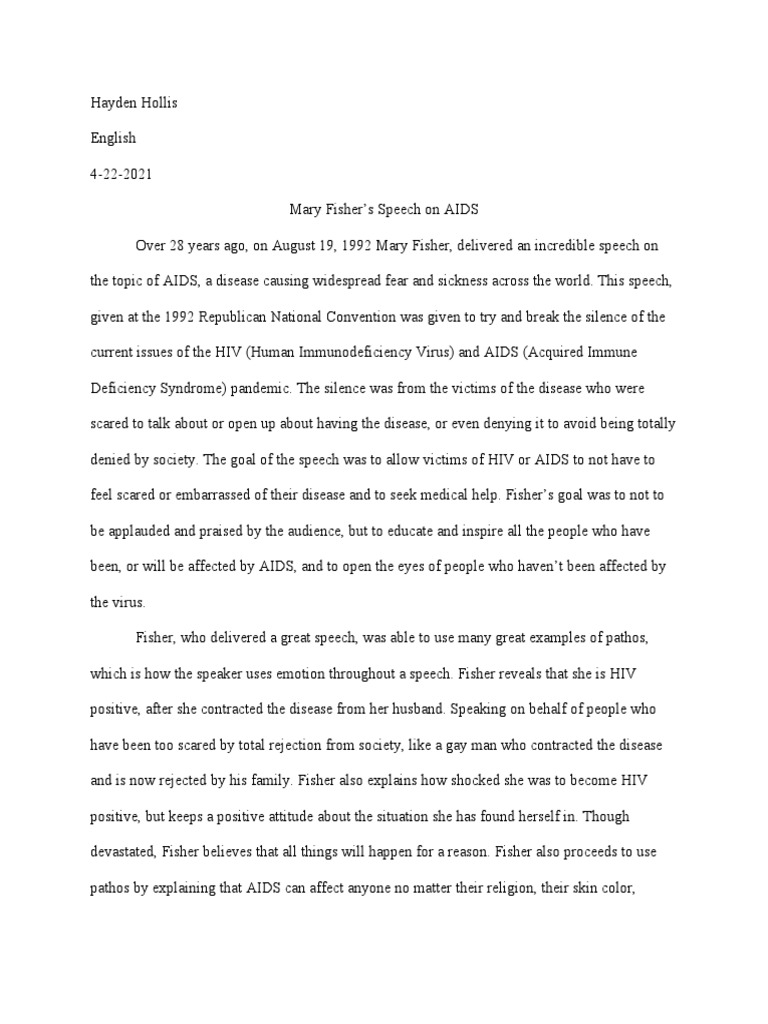Essay Final Draft 1 | PDF | Hiv/Aids | Credibility