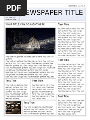Ms Word Newspaper Template Pdf Newspapers Newspaper Publishing