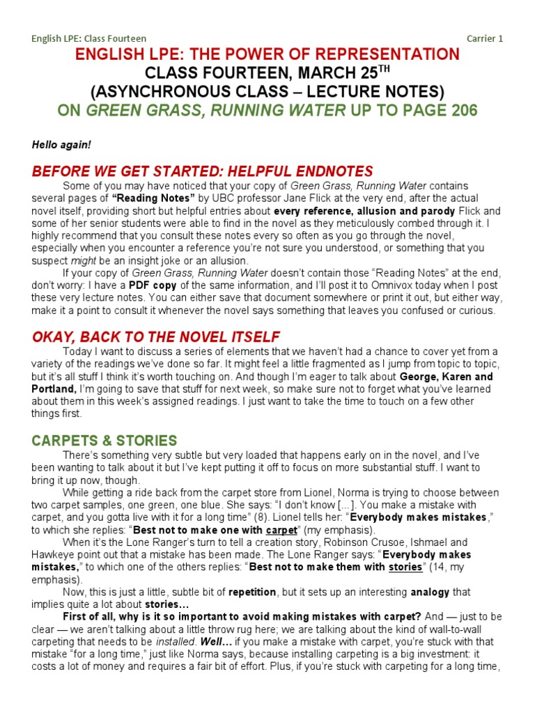 Class Fourteen March 25 Asynchronous Class Lecture Notes Pdf