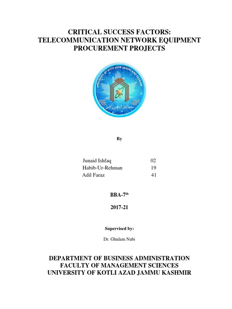 Success Factors in Telecom Equipment Procurement | PDF | Project ...