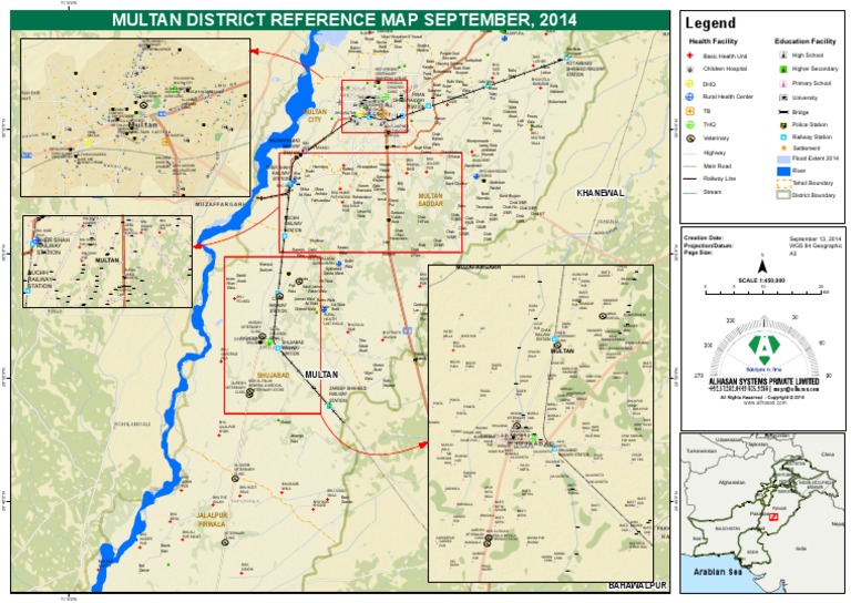 Multan District Reference Map September 2014 | PDF