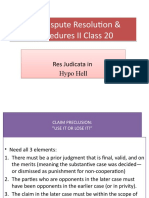Civil Dispute Resolution & Procedures II Class 20
