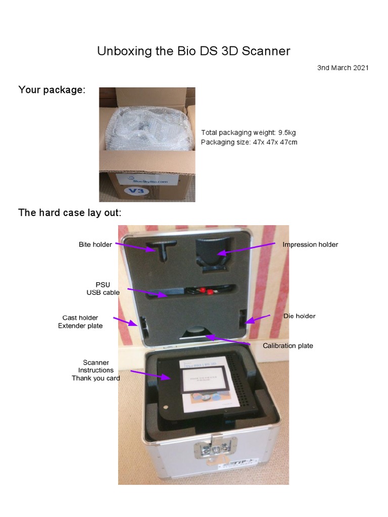 Bio DS 3D Scanner Unboxing Guide | PDF | Games & Activities | Teaching ...