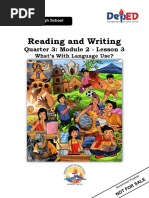 Reading and Writing: Quarter 3: Module 2 - Lesson 3