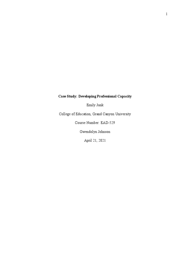 Case Study Developing Professional Capacity e Junk | PDF | Mentorship ...
