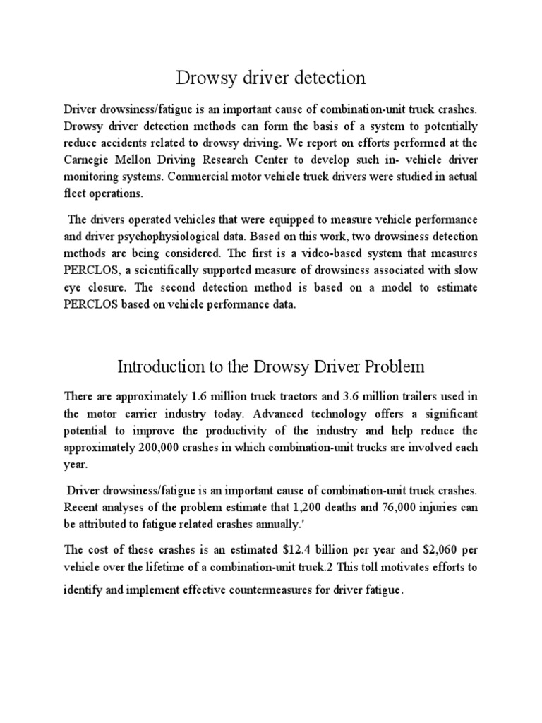 Drowsy Driver Detection System Development | PDF | Transport | Business