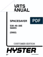 Hyster Spacesaver D002 (S30E S40E S50E S60ES) Forklift Parts Manual