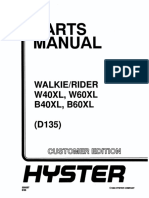 Hyster Walkie Rider D135 (W40XL W60XL B40XL B60XL) Forklift Parts Manual